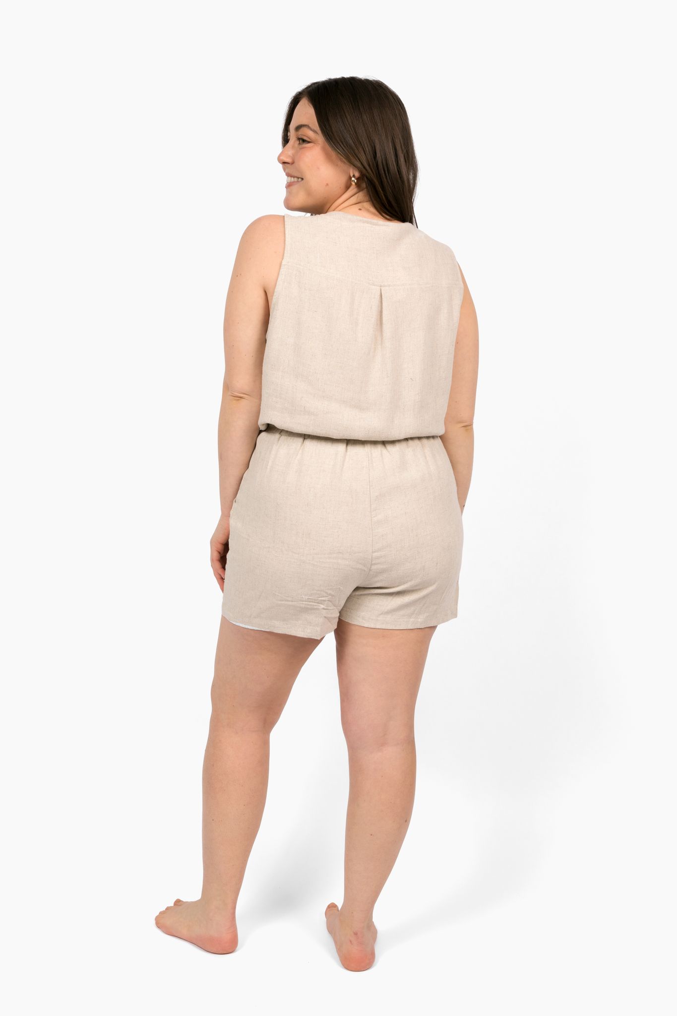 Sleveeless Front Pocket Romper