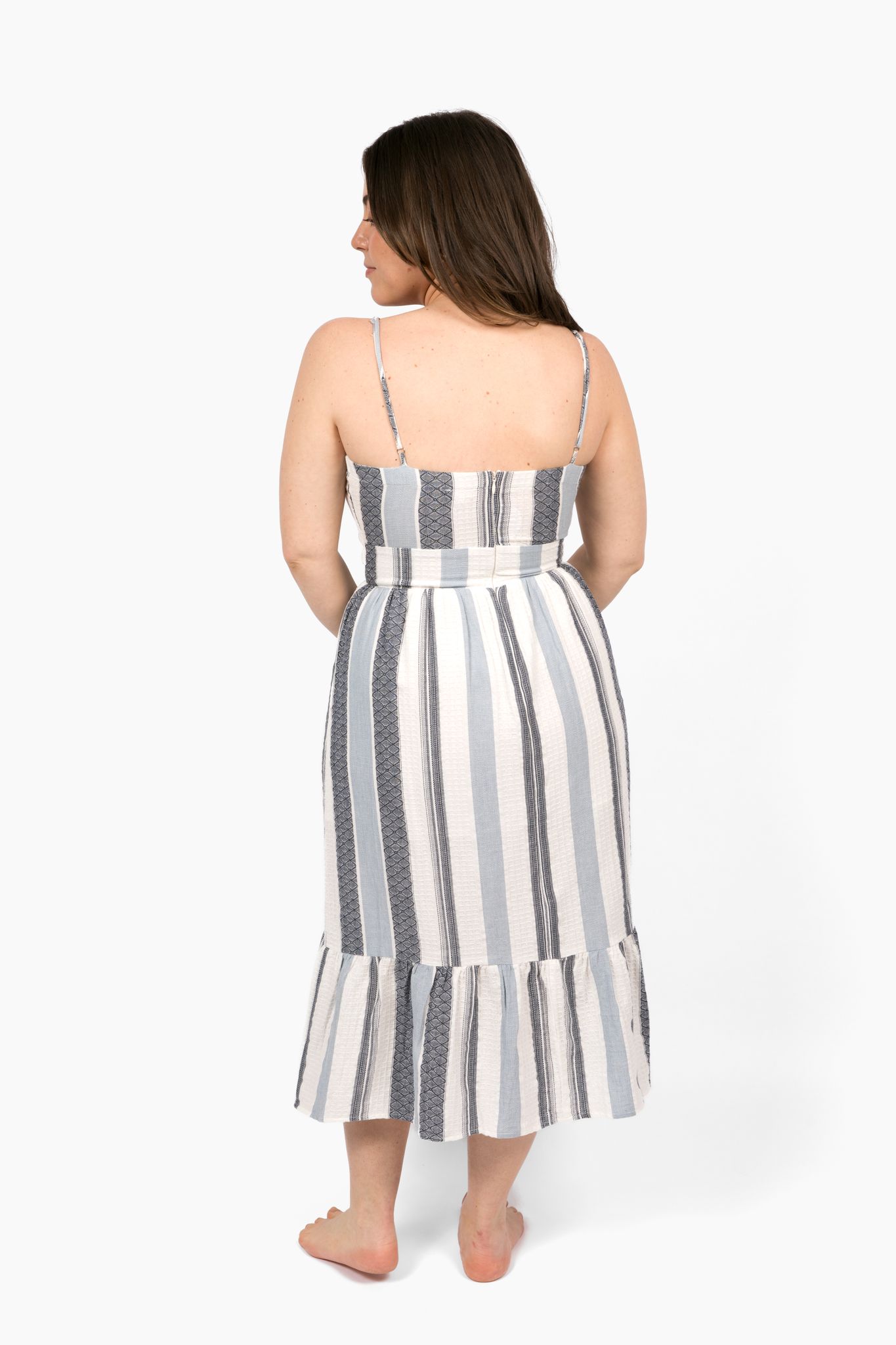 Tie Front Mid Maxi Dress