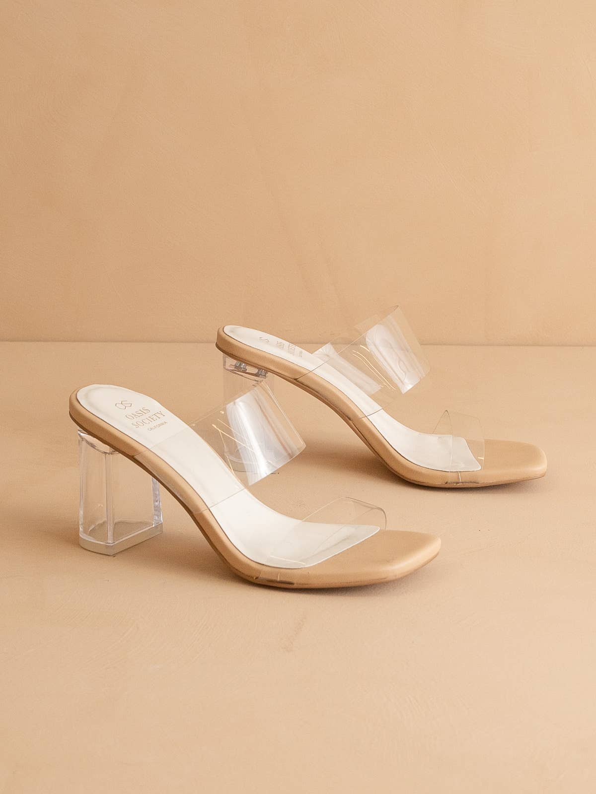 Clear block heel with nude insole and ankle strap – The Nova Heel – Mariley Boutique
