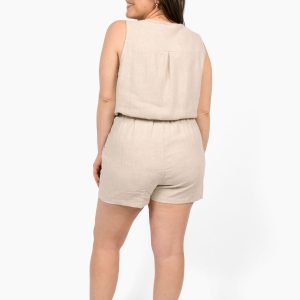 Sleveeless Front Pocket Romper - Image 3