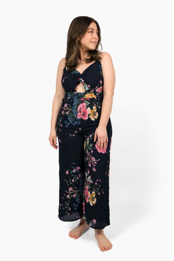 Front Cut Out Wide Leg Jumpsuit