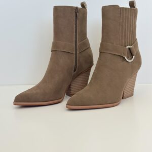 The Valeria Booties – Dark Taupe Distressed Leather - Image 2